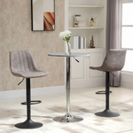 HOMCOM Set Of 2 Microfibre Retro Tub Bar Stools Metal Frame Footrest Seat Blue by HOMCOM
