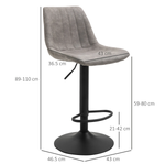 HOMCOM Set Of 2 Microfibre Retro Tub Bar Stools Metal Frame Footrest Seat Blue by HOMCOM