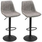 HOMCOM Set Of 2 Microfibre Retro Tub Bar Stools Metal Frame Footrest Seat Blue by HOMCOM