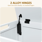 HOMCOM Storage Chest Bench Large White MDF With Two Safety Hinges For Living Room by HOMCOM