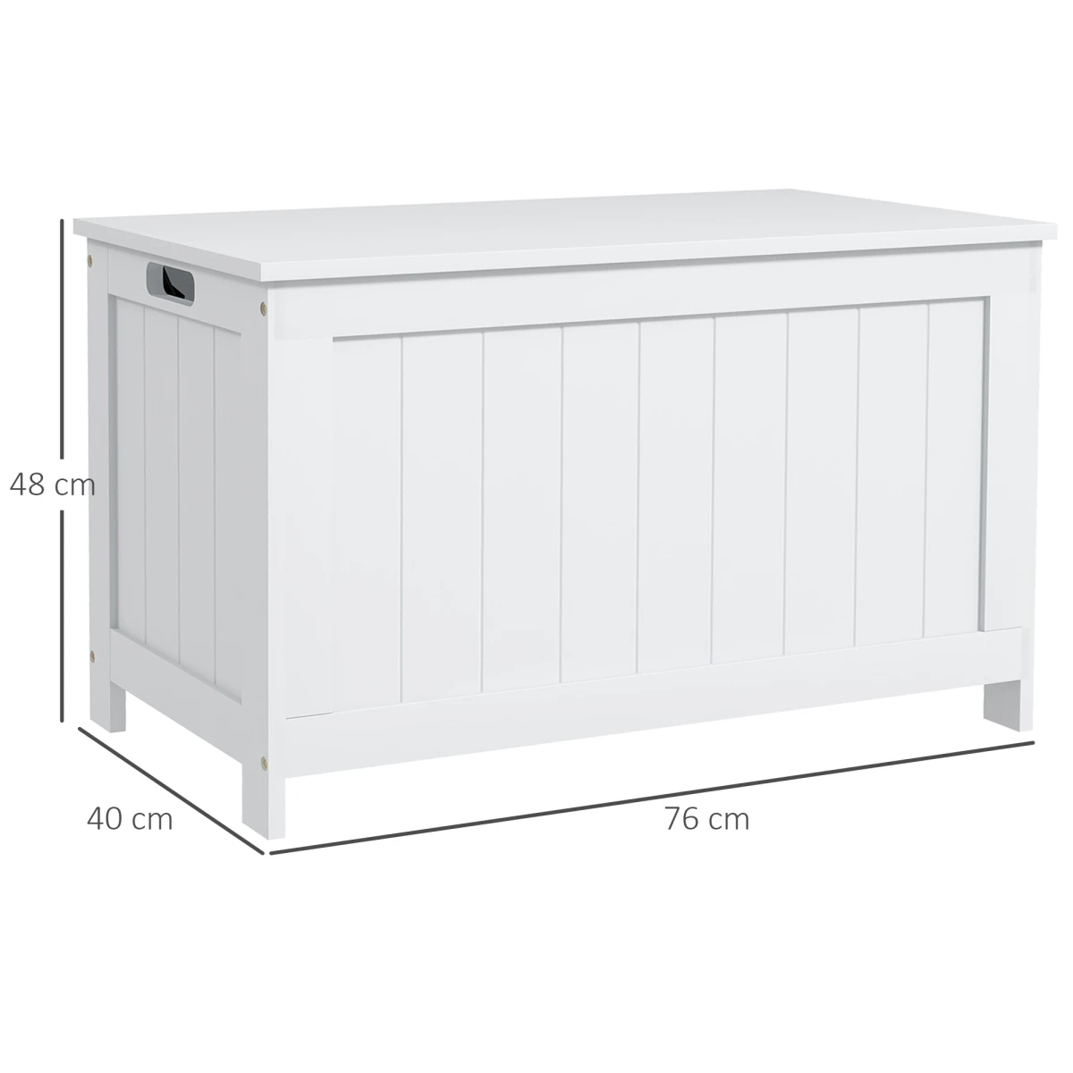 HOMCOM HOMCOM Storage Chest Bench Large White MDF With Two Safety Hinges For Living Room - Storage Box