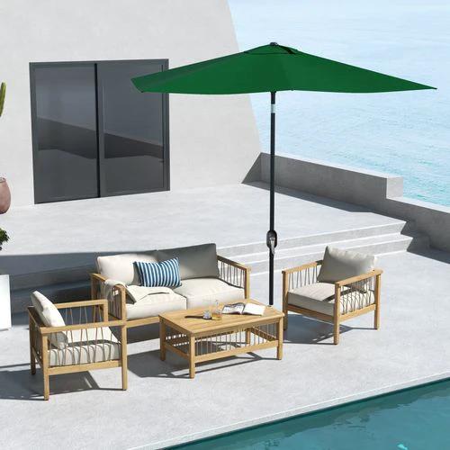 Outsunny Rectangular Market Umbrella 2 x 3 Meter with Crank Handle for Outdoor Patio Use by Outsunny