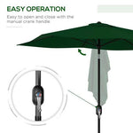 Outsunny Rectangular Market Umbrella 2 x 3 Meter with Crank Handle for Outdoor Patio Use by Outsunny