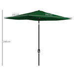 Outsunny Rectangular Market Umbrella 2 x 3 Meter with Crank Handle for Outdoor Patio Use by Outsunny
