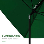 Outsunny Rectangular Market Umbrella 2 x 3 Meter with Crank Handle for Outdoor Patio Use by Outsunny