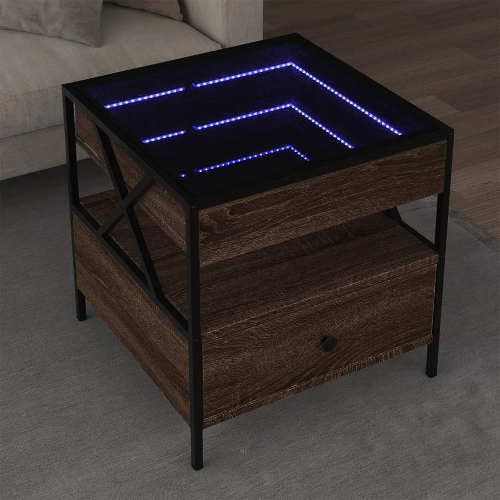 VidaXL Coffee Table 50x50x51 Cm Infinity LED Mirror RGB Living Room Accent For Modern Living Rooms by vidaXL