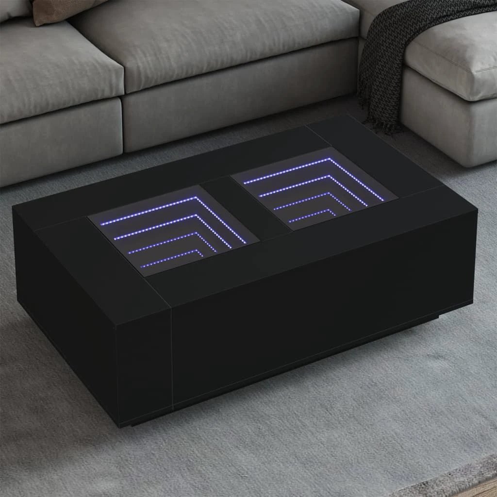 vidaXL Coffee Table 60x60x40 cm LED Infinity Mirror For Modern Living Rooms And Interiors by vidaXL