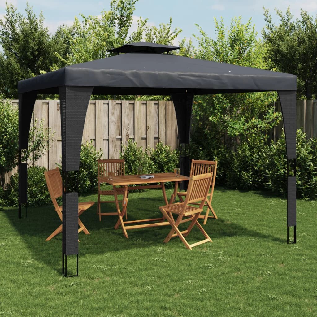 vidaXL vidaXL Gazebo with Double Roof Cream 2.98x2.98 m Steel - Gazebos