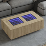 vidaXL Coffee Table 60x60x40 cm LED Infinity Mirror For Modern Living Rooms And Interiors by vidaXL