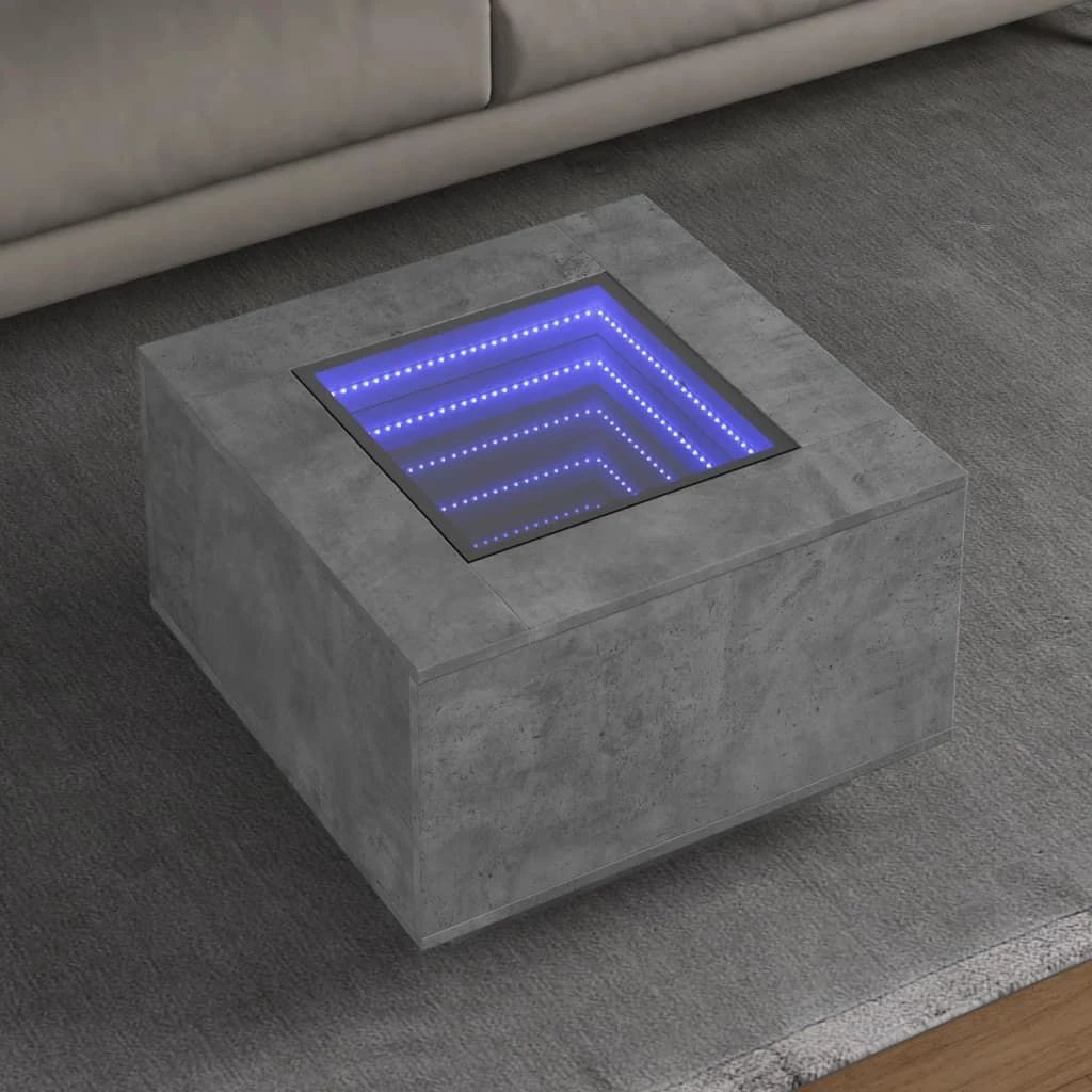vidaXL Coffee Table 60x60x40 cm LED Infinity Mirror For Modern Living Rooms And Interiors by vidaXL
