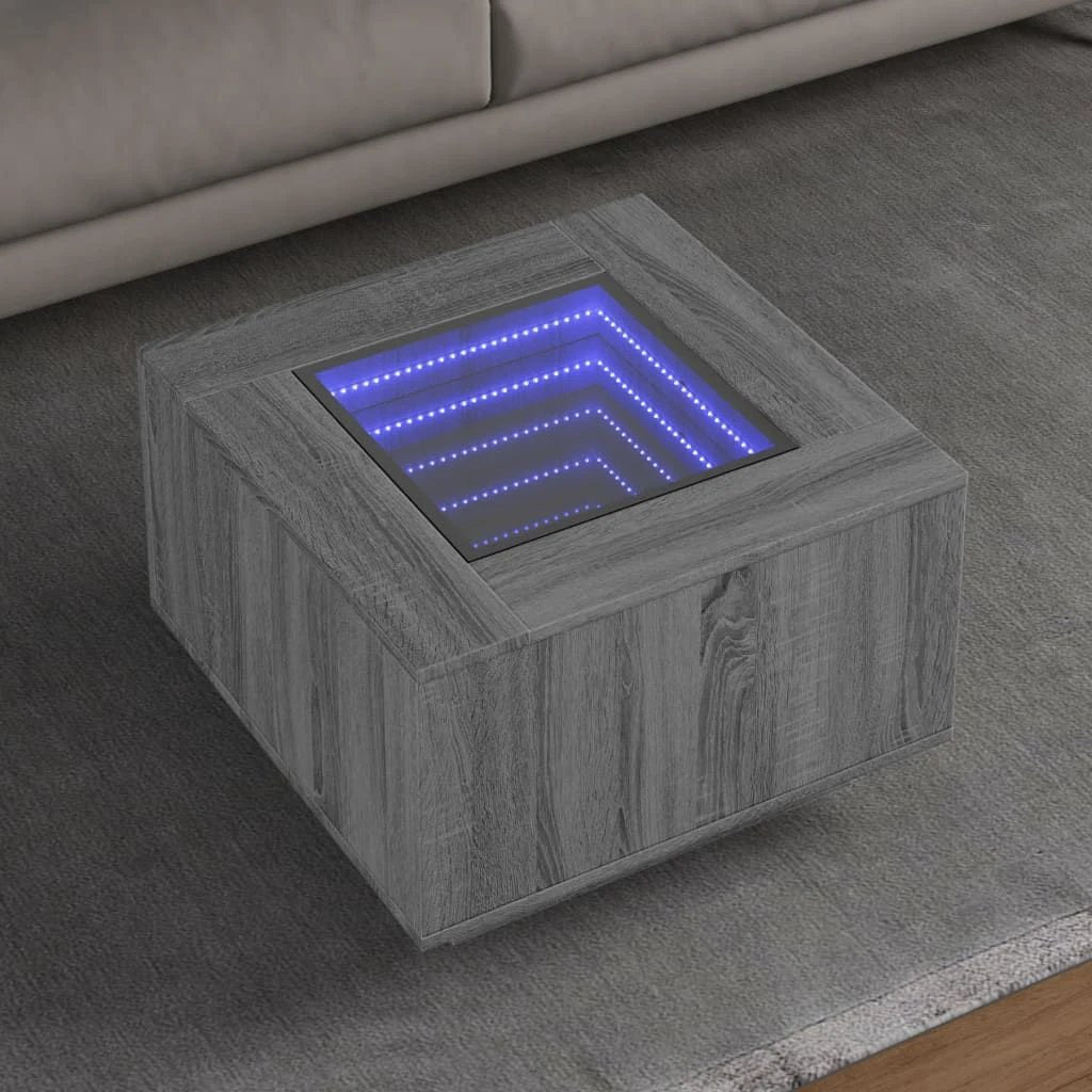 vidaXL Coffee Table 60x60x40 cm LED Infinity Mirror For Modern Living Rooms And Interiors by vidaXL