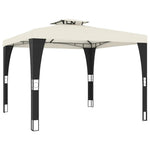 vidaXL vidaXL Gazebo with Double Roof Cream 2.98x2.98 m Steel - Gazebos