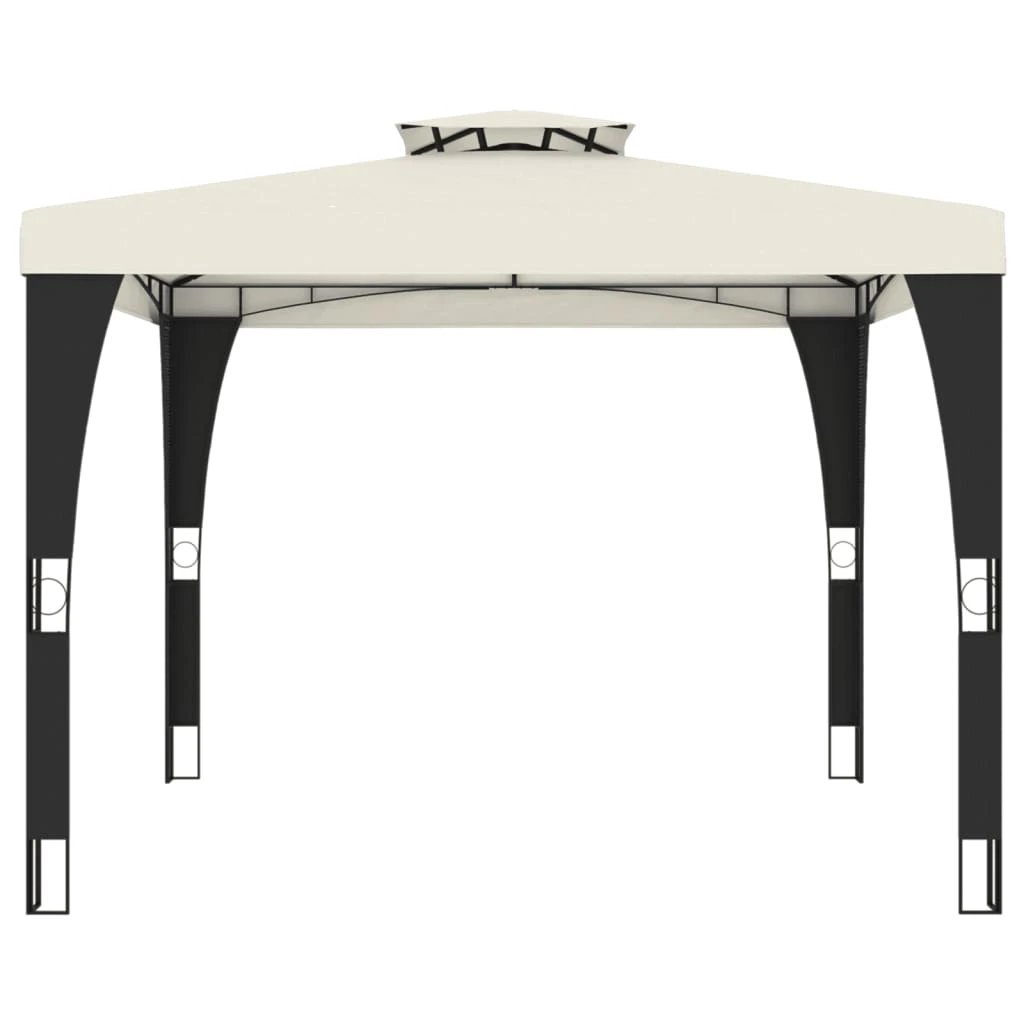 vidaXL vidaXL Gazebo with Double Roof Cream 2.98x2.98 m Steel - Gazebos