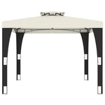 vidaXL vidaXL Gazebo with Double Roof Cream 2.98x2.98 m Steel - Gazebos