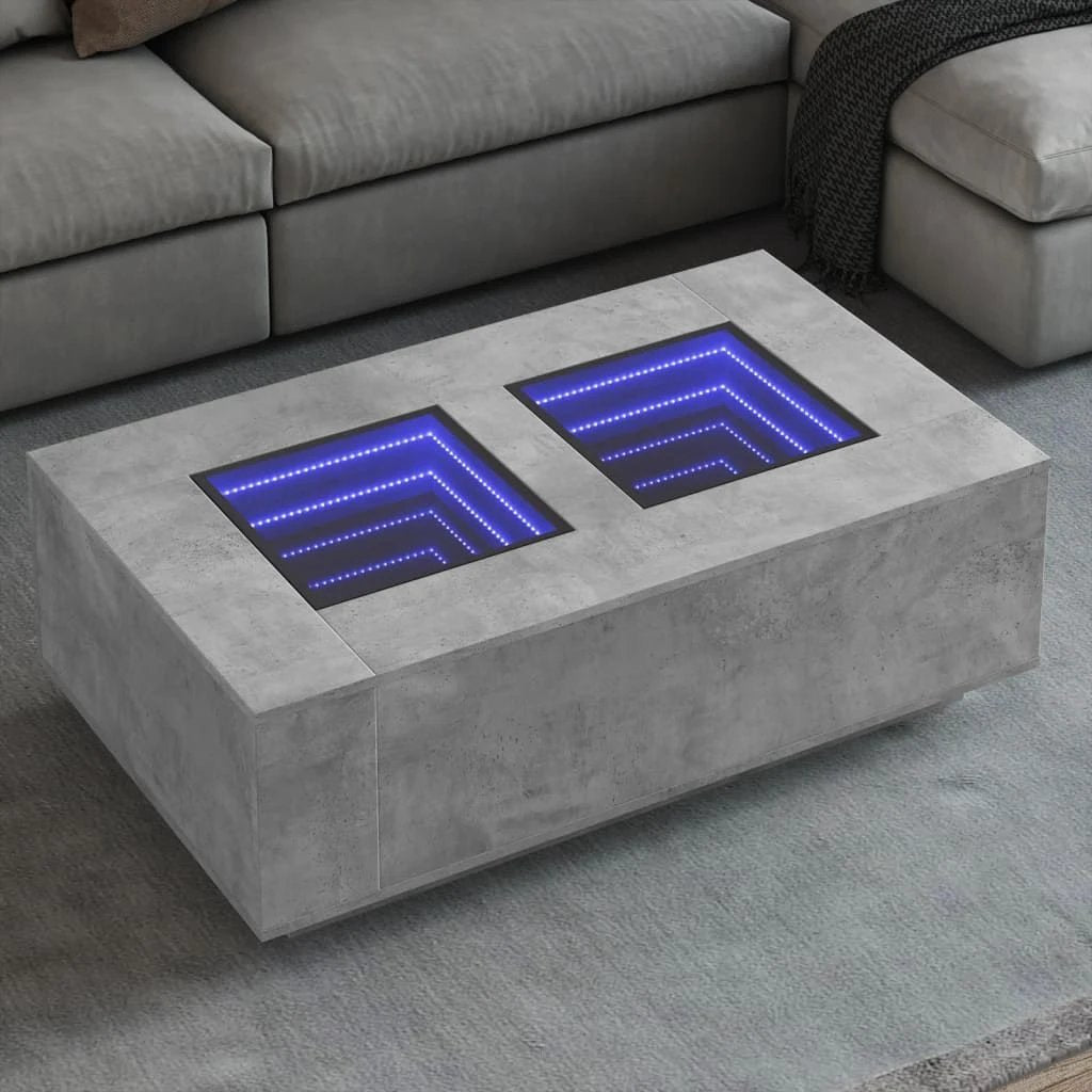 vidaXL Coffee Table 60x60x40 cm LED Infinity Mirror For Modern Living Rooms And Interiors by vidaXL