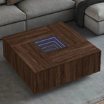 vidaXL Coffee Table 60x60x40 cm LED Infinity Mirror For Modern Living Rooms And Interiors by vidaXL