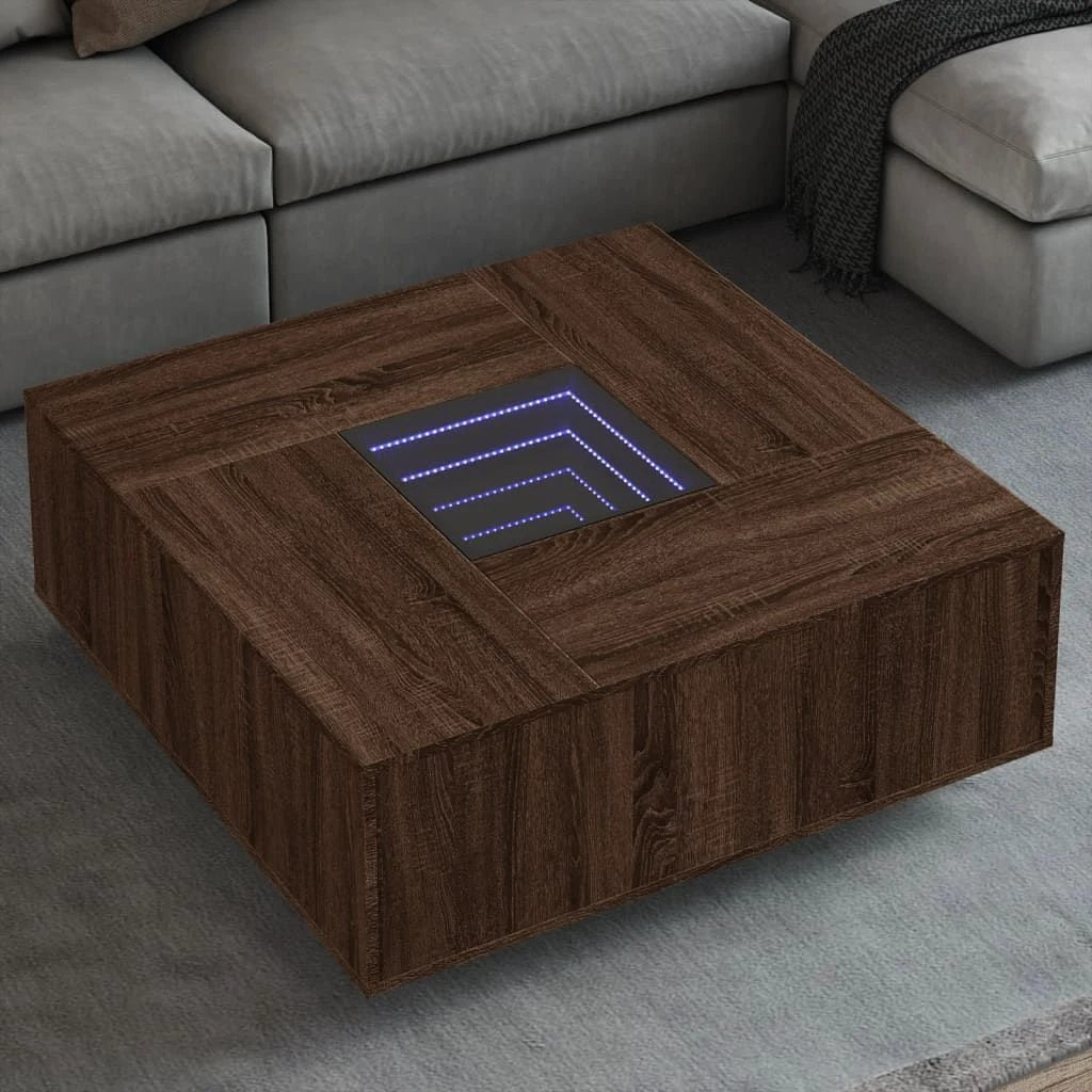 vidaXL Coffee Table 60x60x40 cm LED Infinity Mirror For Modern Living Rooms And Interiors by vidaXL