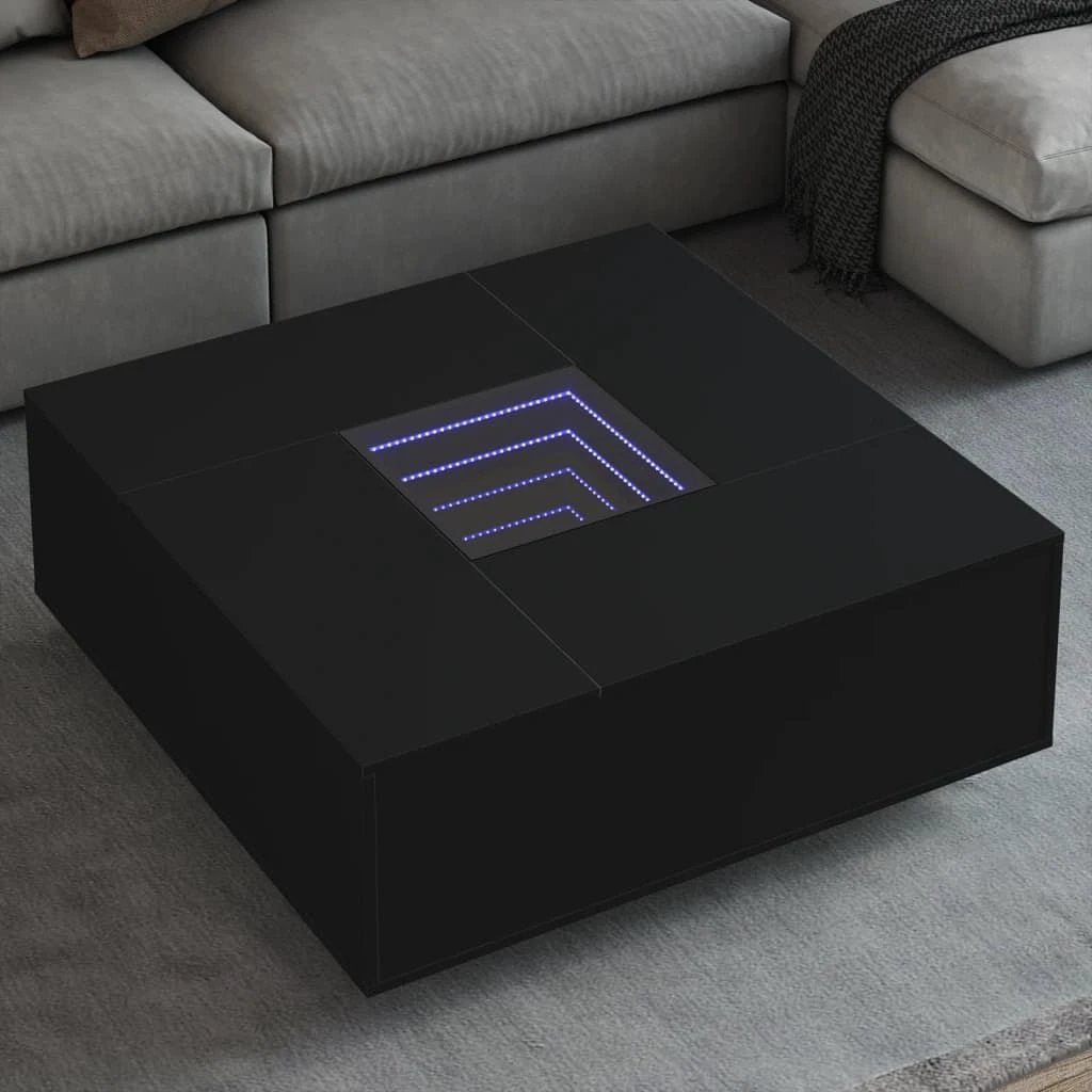 vidaXL Coffee Table 60x60x40 cm LED Infinity Mirror For Modern Living Rooms And Interiors by vidaXL
