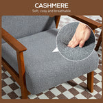 HOMCOM Armchair Wide Seat Boucle Fabric Living Room by HOMCOM