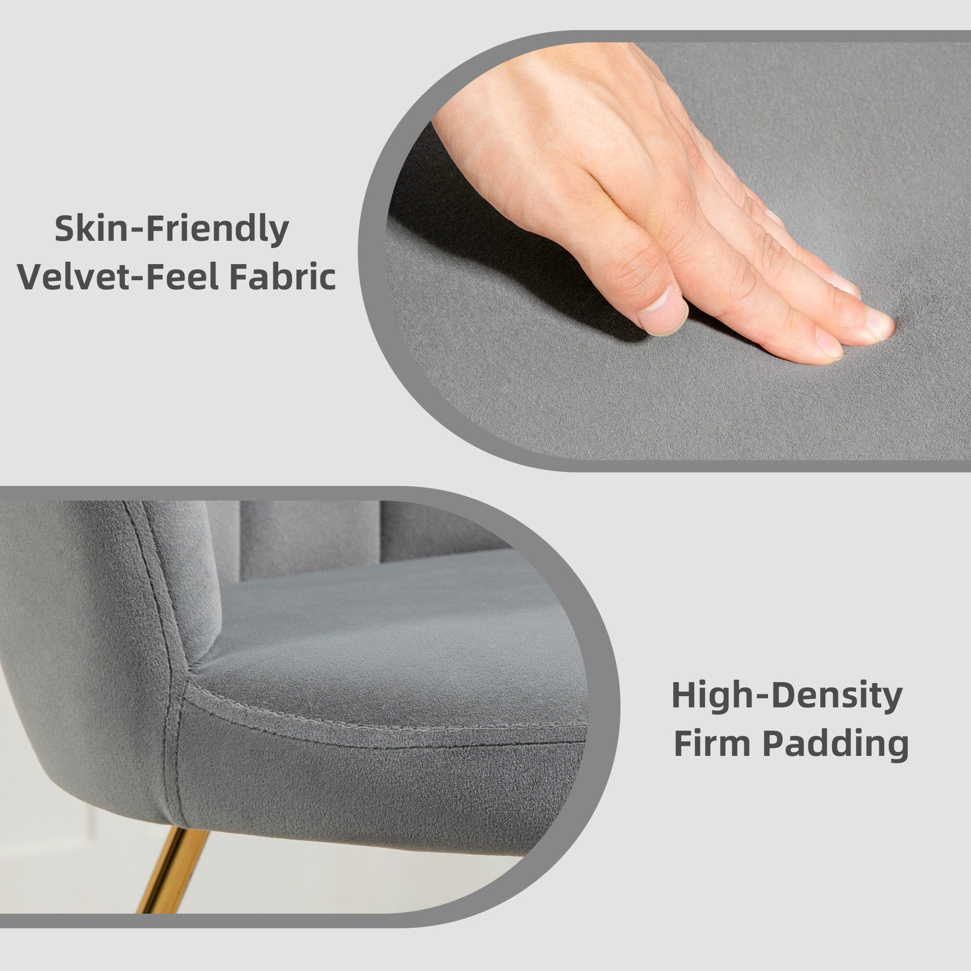 HOMCOM Velvet Accent Chair Lotus Backrest with scalloped lotus petals, velvet-feel fabric and high-density padding.