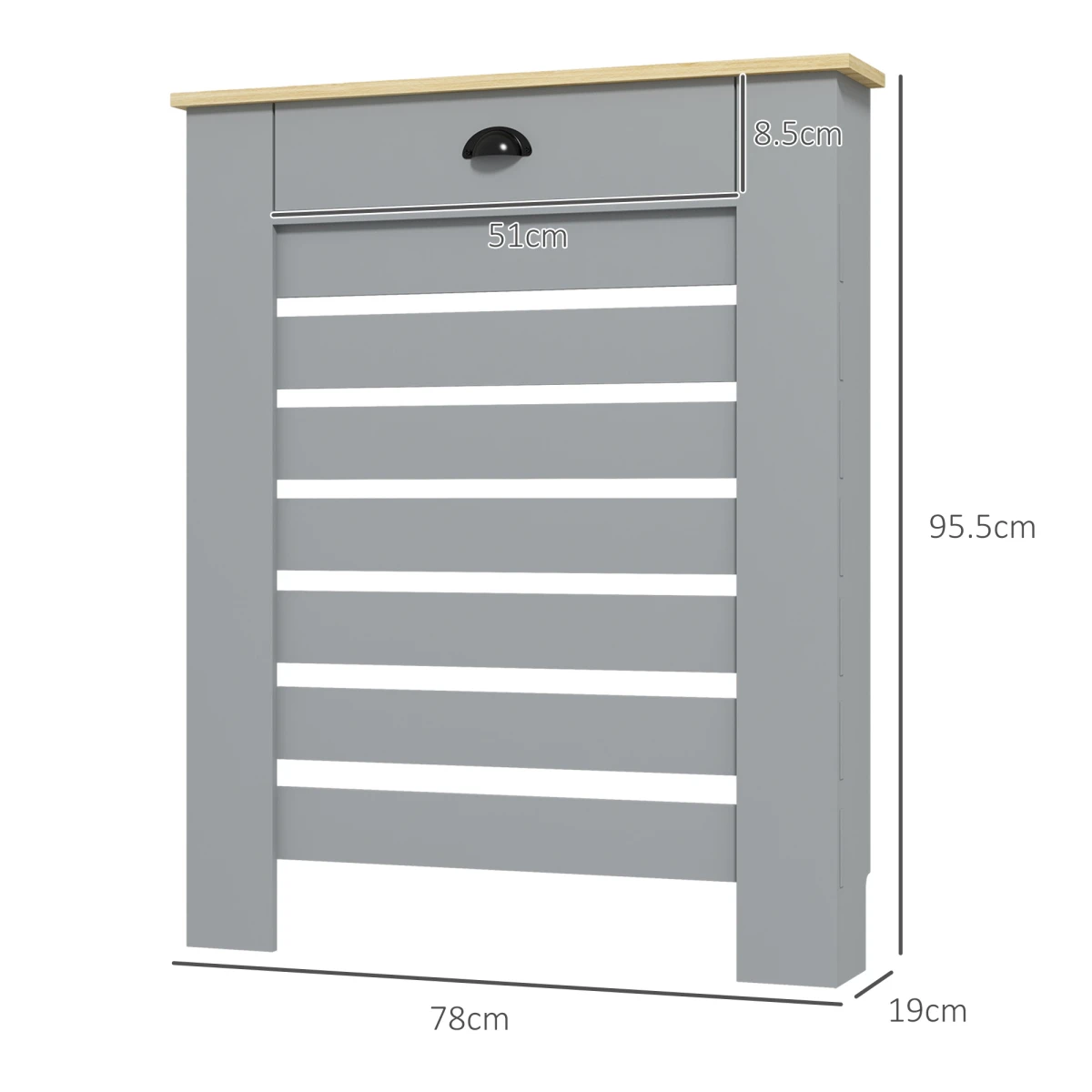 HOMCOM Radiator Cover With Drawer 78cm Kids Safe by HOMCOM