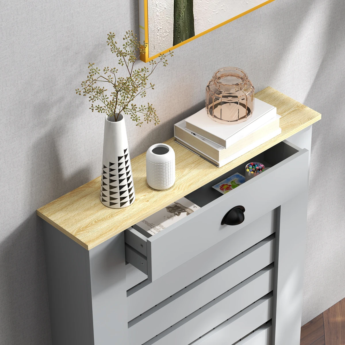 HOMCOM Radiator Cover With Drawer 78cm Kids Safe by HOMCOM