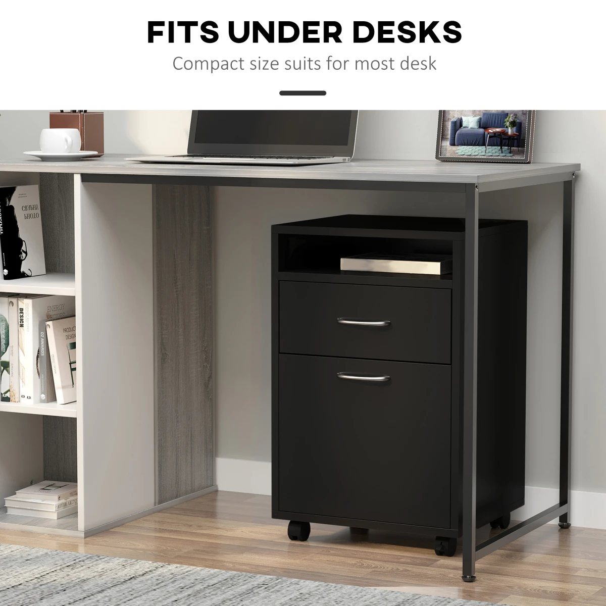 HOMCOM Filing Cabinet 60cm Open Shelf Home Office by HOMCOM