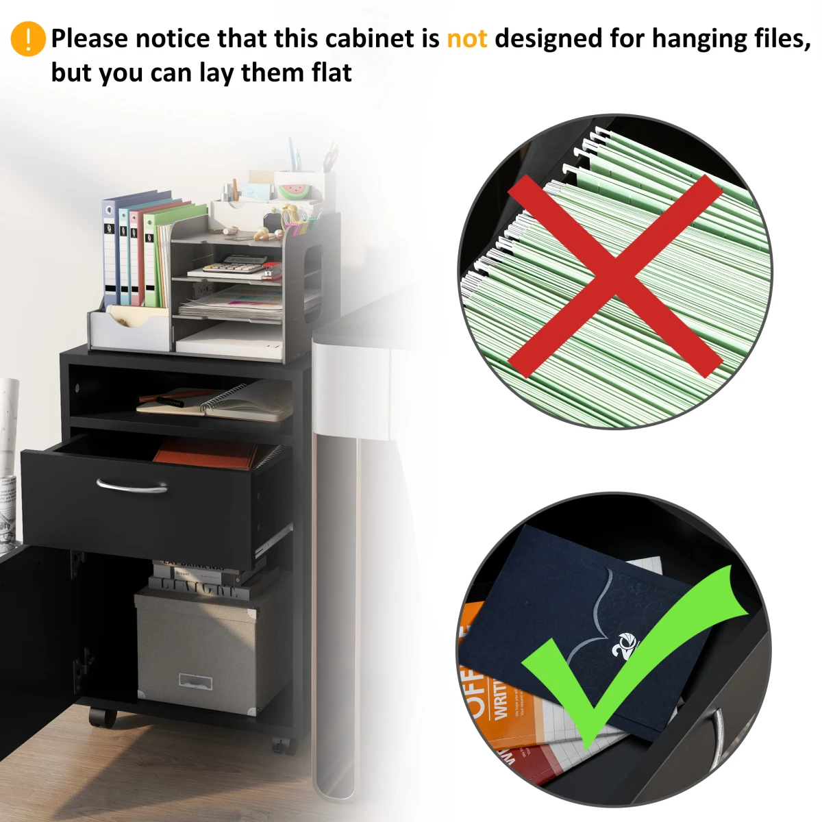 HOMCOM Filing Cabinet 60cm Open Shelf Home Office by HOMCOM