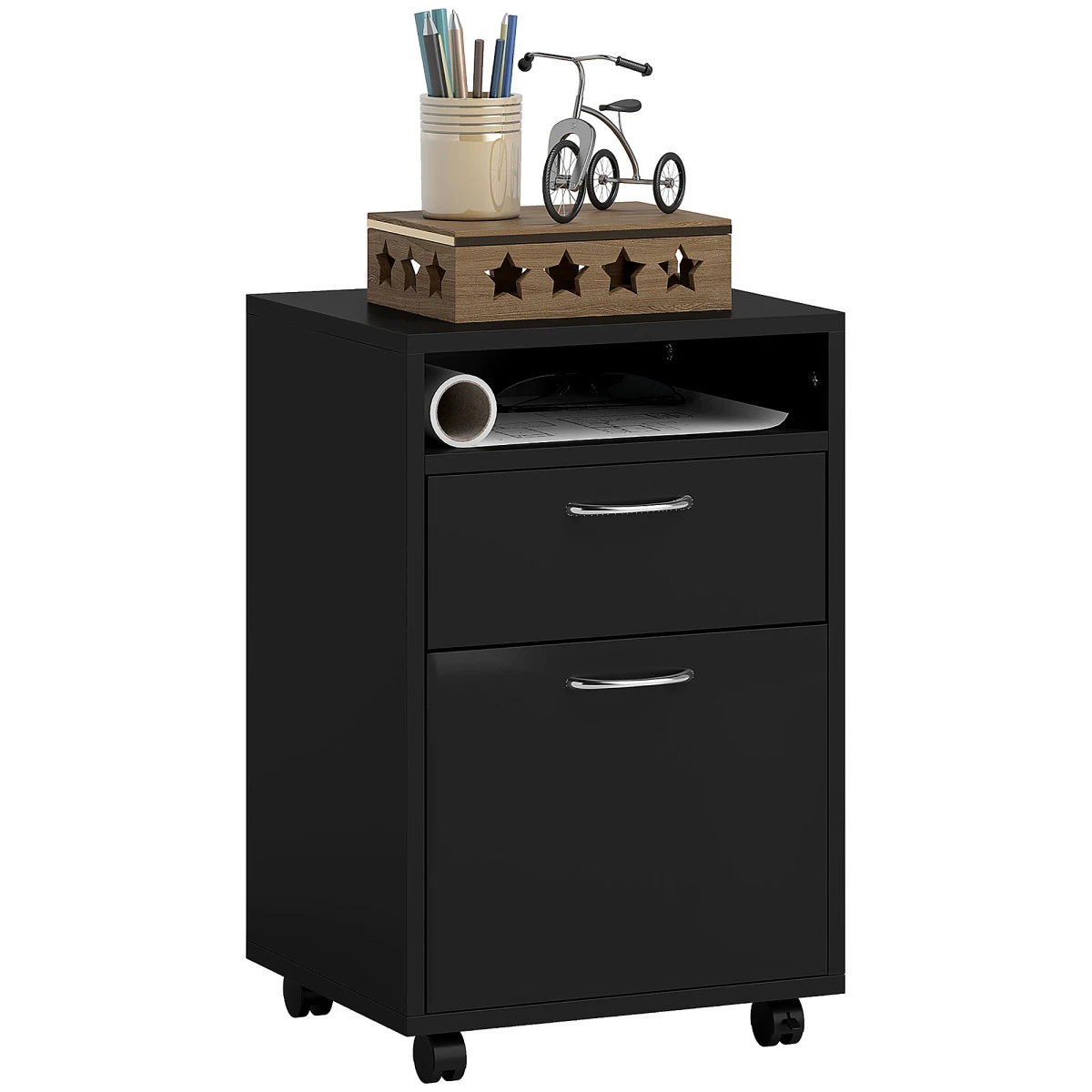 HOMCOM Filing Cabinet 60cm Open Shelf Home Office by HOMCOM