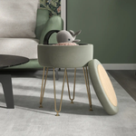 HOMCOM HOMCOM 5L Velvet Footstool with Removable Lid for Bedroom - Footstool