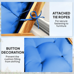 Outsunny Outsunny Adirondack Chair Cushion Rocking Chair Cushion w/ Ties - Sun Lounger