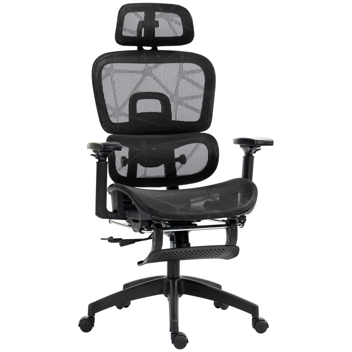 Homcom Ergonomic Office Chair Adjustable 3D Armrests Home featuring mesh back, headrest, and adjustable tilt.