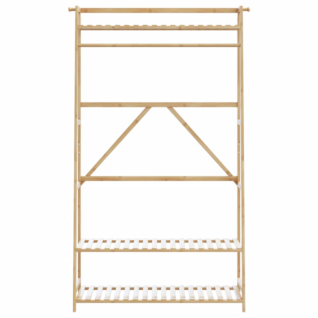 vidaXL Clothes Rack With Shelves 110x40x180 cm Bamboo Durable Natural Organizer For Home Organization - vidaXL - Home Symphony