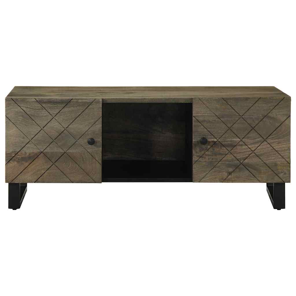 VidaXL Coffee Table 100x54x40 cm Solid Mango Wood With Weathered Black Finish And Textured Grain Living Room - vidaXL - Home Symphony