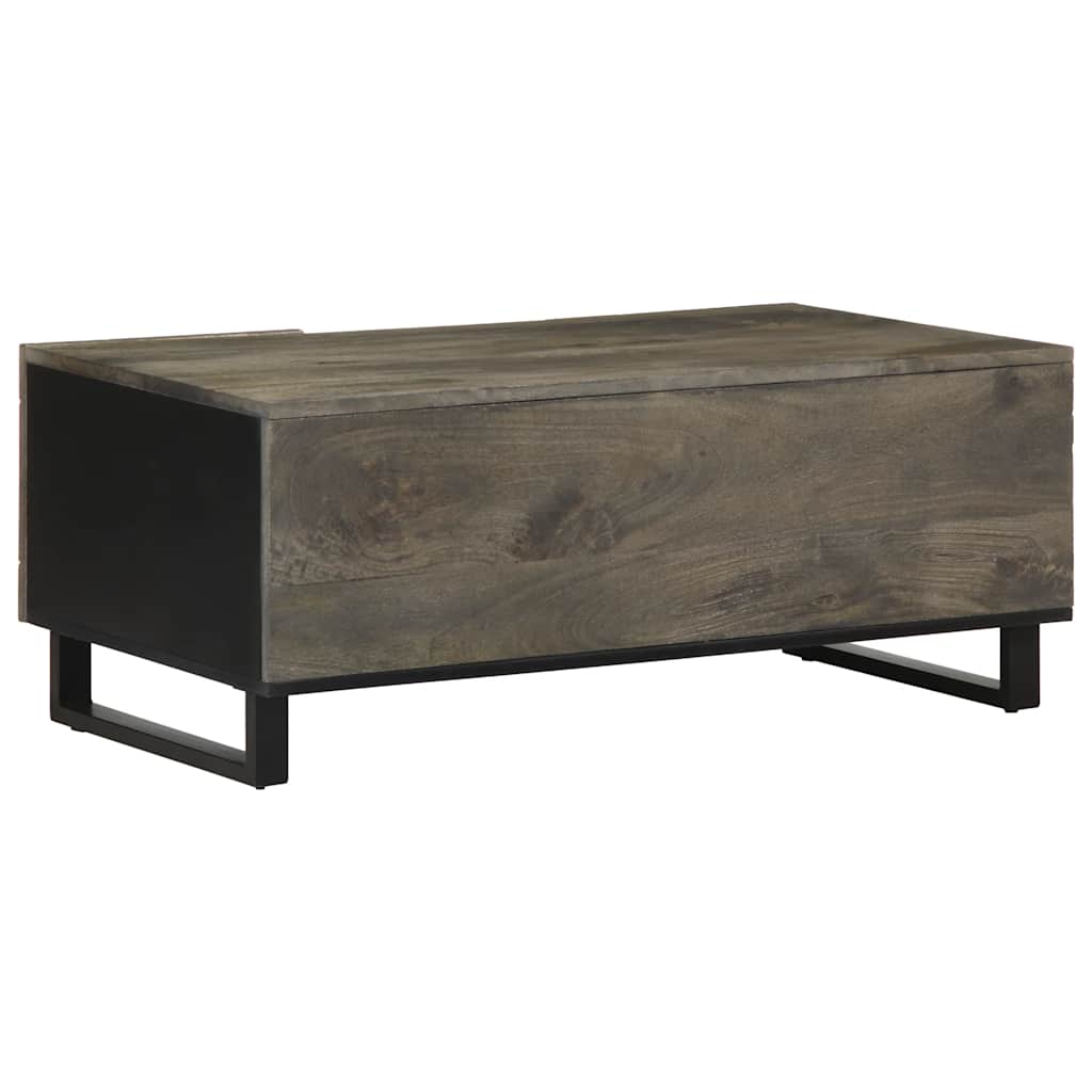 VidaXL Coffee Table 100x54x40 cm Solid Mango Wood With Weathered Black Finish And Textured Grain Living Room - vidaXL - Home Symphony