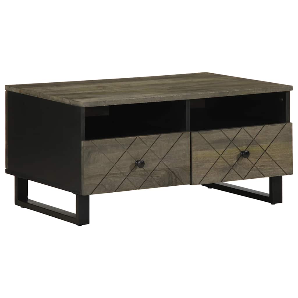 VidaXL Coffee Table 80x54x40 cm Solid Mango Wood Black Finish For Living Room Decor - vidaXL - Home Symphony
