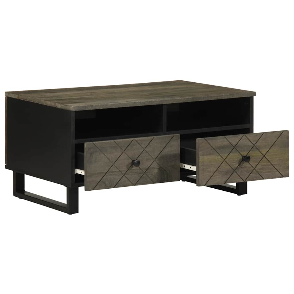 VidaXL Coffee Table 80x54x40 cm Solid Mango Wood Black Finish For Living Room Decor - vidaXL - Home Symphony
