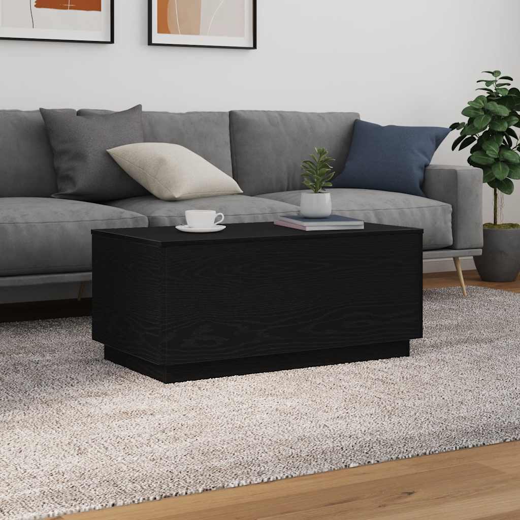 VidaXL Coffee Table 90x50x40 cm With LED Lights Black Oak For Modern Living Rooms - vidaXL - Home Symphony