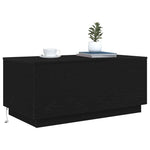 VidaXL Coffee Table 90x50x40 cm With LED Lights Black Oak For Modern Living Rooms by vidaXL