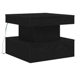 vidaXL Coffee Table 50x50x40 Cm LED Lights Black Oak Modern Living Room Decor Accent - vidaXL - Home Symphony