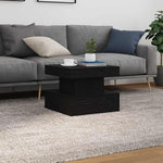 vidaXL Coffee Table 50x50x40 Cm LED Lights Black Oak Modern Living Room Decor Accent - vidaXL - Home Symphony