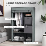 HOMCOM Homcom Fabric Wardrobe Compact With 2 Drawers For Dorms - Wardrobe