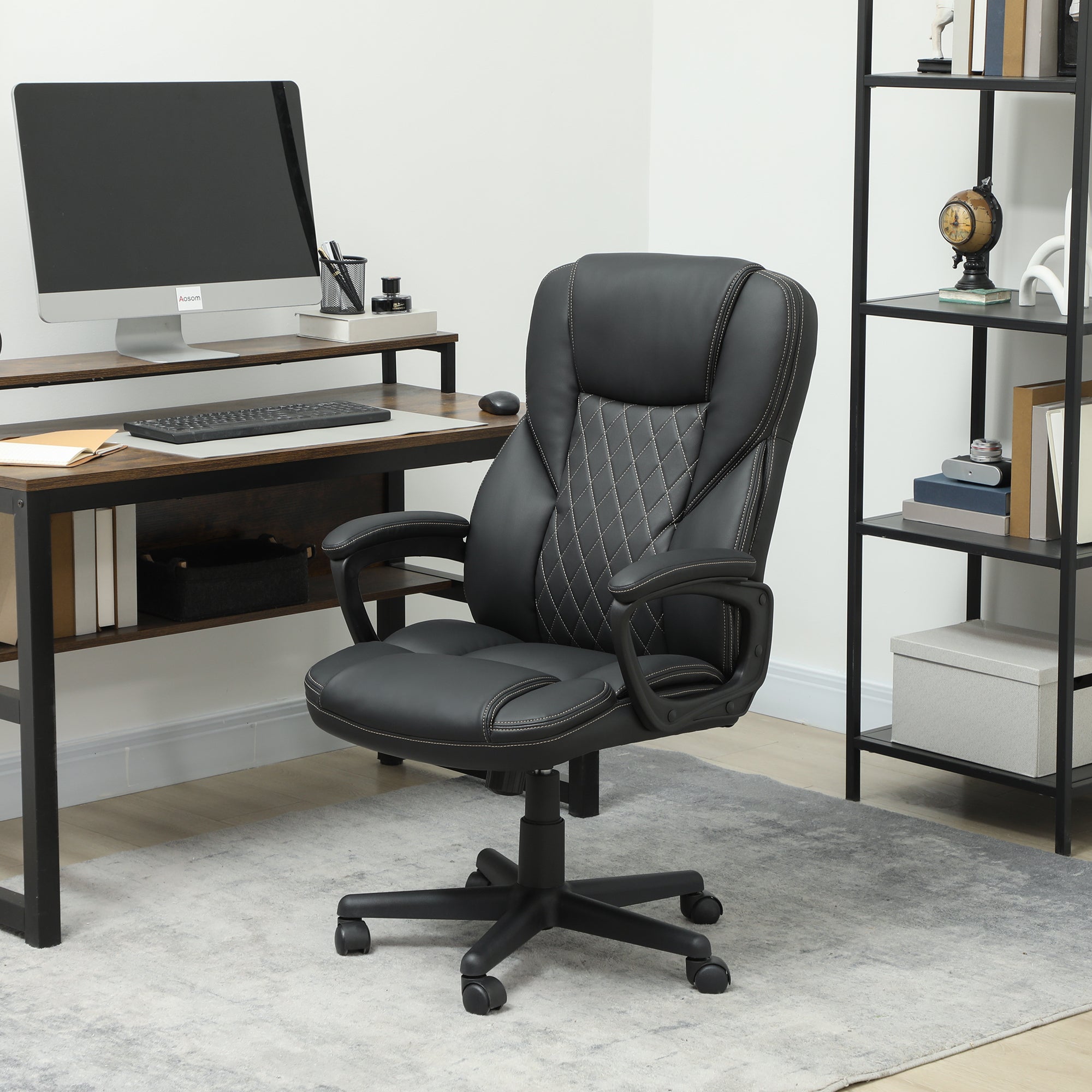 HOMCOM Executive Chair 45 to 55 Cm Seat Height Arm Height Adjustable For Home Office - HOMCOM - Home Symphony