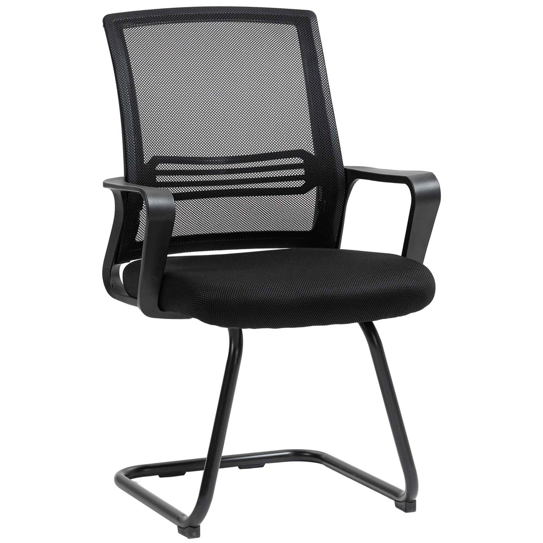 HOMCOM Meeting Chair Standard Ergonomic Support For Office with breathable mesh back and padded seat.