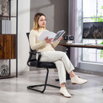 HOMCOM Meeting Chair Standard Ergonomic Support For Office: modern office scene with a woman reading.