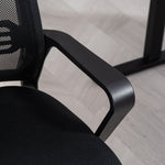 HOMCOM Meeting Chair Standard Ergonomic Support For Office with black mesh back and armrest.