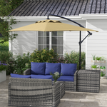 Outsunny Outsunny 3 m Cantilever Parasol with Cross Base, Crank Handle - Parasol