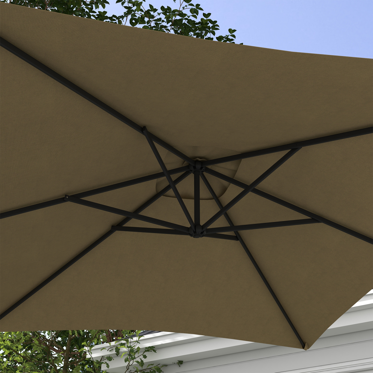 Outsunny Outsunny 3 m Cantilever Parasol with Cross Base, Crank Handle - Parasol
