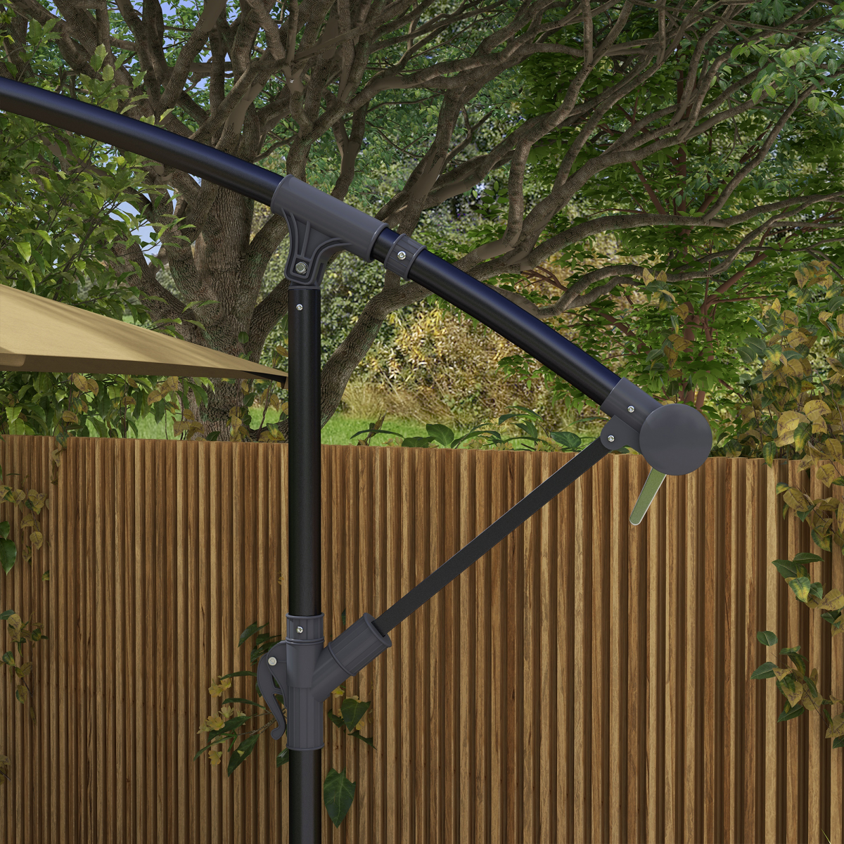Outsunny Outsunny 3 m Cantilever Parasol with Cross Base, Crank Handle - Parasol