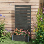 Outsunny Outsunny Raised Garden Bed Trellis Planter Box Black - Planters